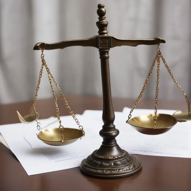 Justice scales with backdated contracts in the past and accurate documents in the present