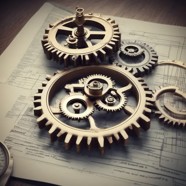 A clock with gears entwined around stacked contracts and documents, illustrating the significance of accurately managing effective dates in finance