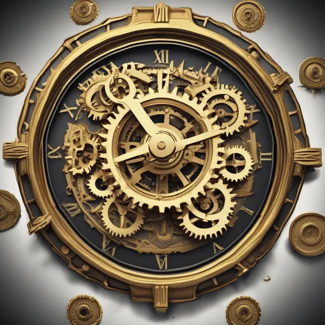 A clock with gold gears representing contracts, emphasizing accurate management of effective dates in finance.
