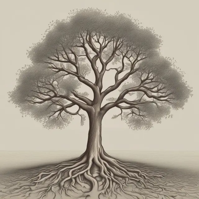 Tree with branches representing different compounding frequencies, growing from a single trunk labeled