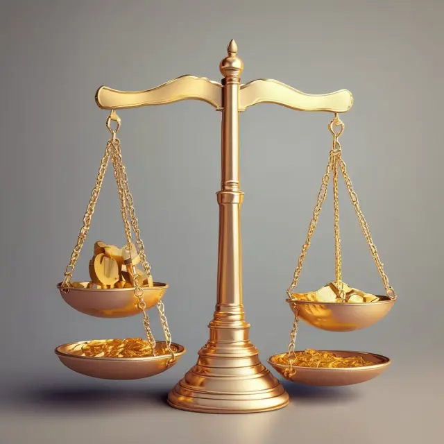 Gold scales balanced with an inflation rate and effective annual interest rate, symbolizing the importance of considering inflation when making financial comparisons