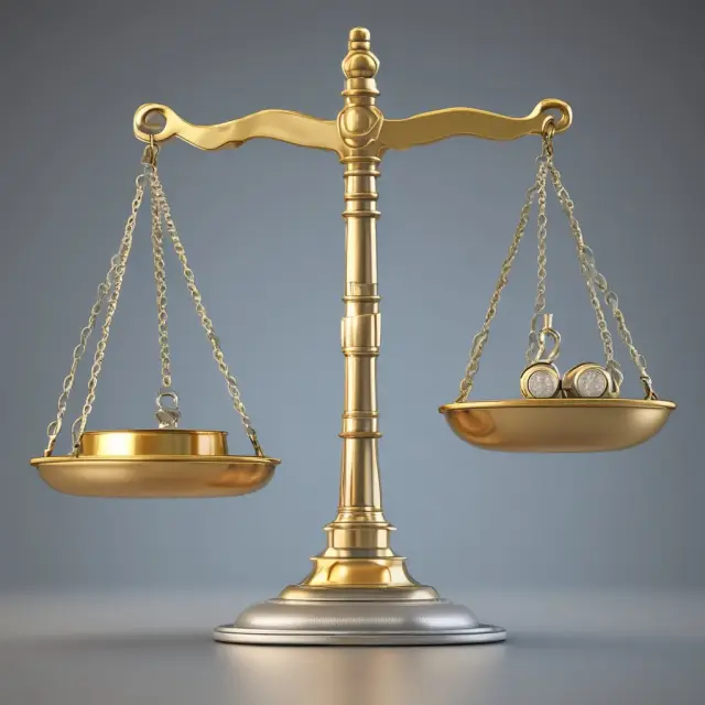 Gold and silver weights on a scale illustrating the effective tax rate calculation with gold representing total tax liability, silver for taxable income.