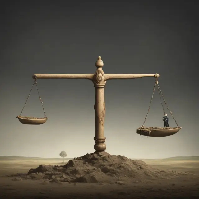A balance beam illustrating the contrast between effective yield