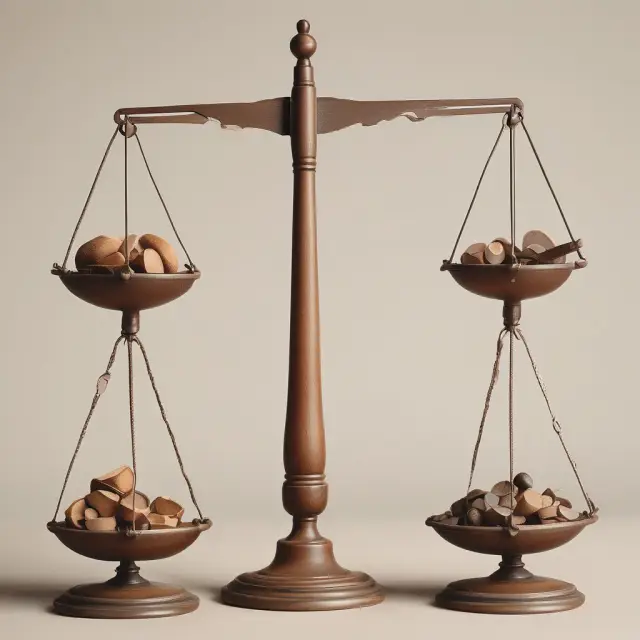 Two yiedls - one atop a scale as the other rests below; one labeled 