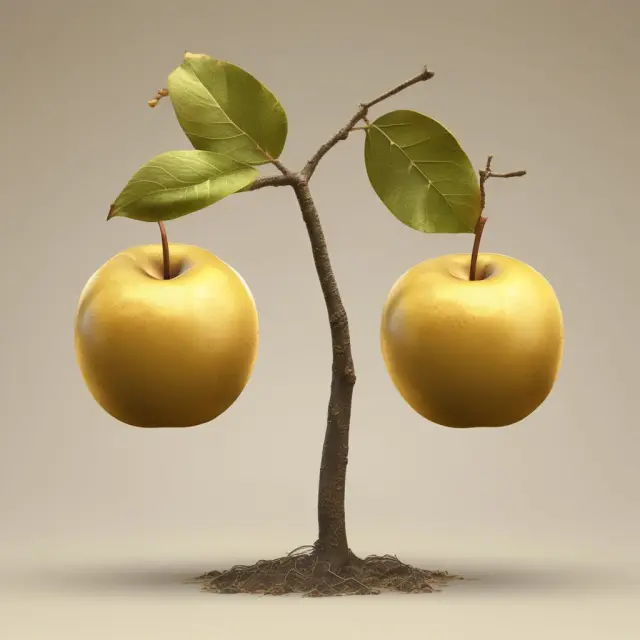 Golden apples illustrating two bonds with different effective yields. The larger apple symbolizes Bond A, which offers a higher yield, while the smaller yet juicier one represents Bond B.
