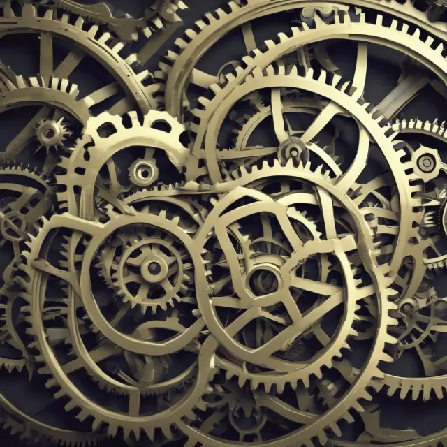 Image of gears in motion symbolizing various efficiency ratios helping businesses measure their performance and manage resources effectively