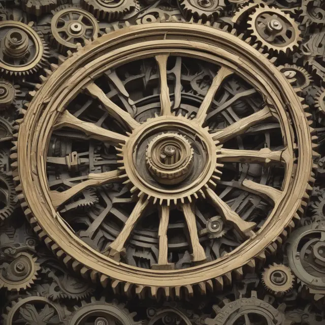 An image of interconnected gears symbolizing efficiency ratios and their role in enhancing operational performance and profitability.
