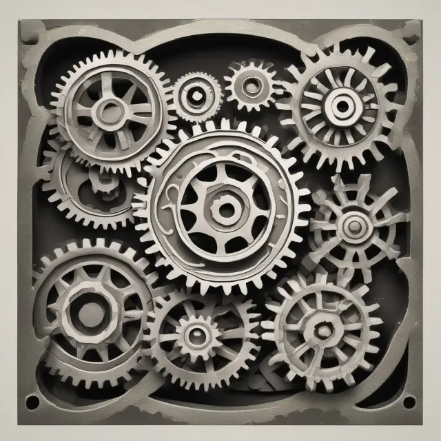 Image of interconnected gears illustrating how efficiency ratios drive improved business operations and profitability.