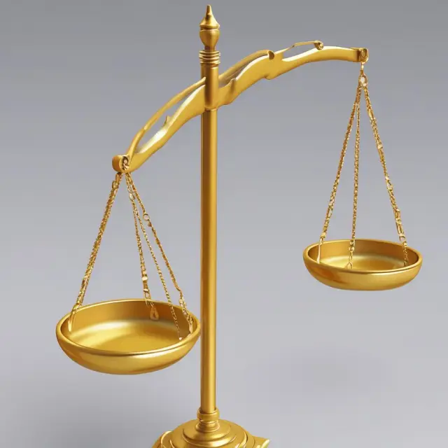 Golden scales with balanced weights for return (CAGR) and risk (standard deviation), depicting the efficient frontier theory in portfolio management.