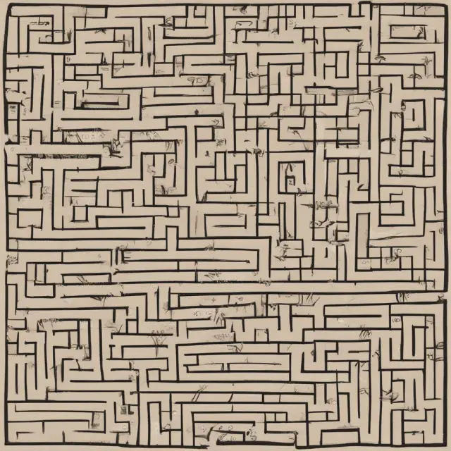 An intricate maze represents the efficient frontier theory. Critics question its assumptions, while alternative approaches navigate the complex path to better risk management.