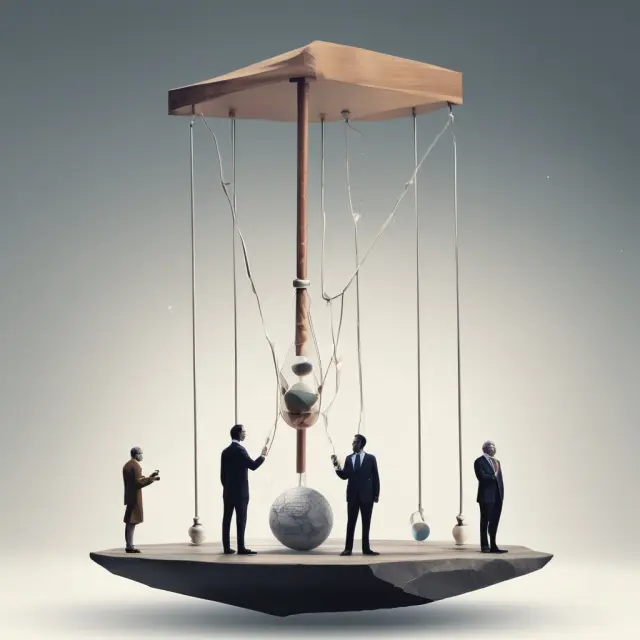 A large pendulum representing the market