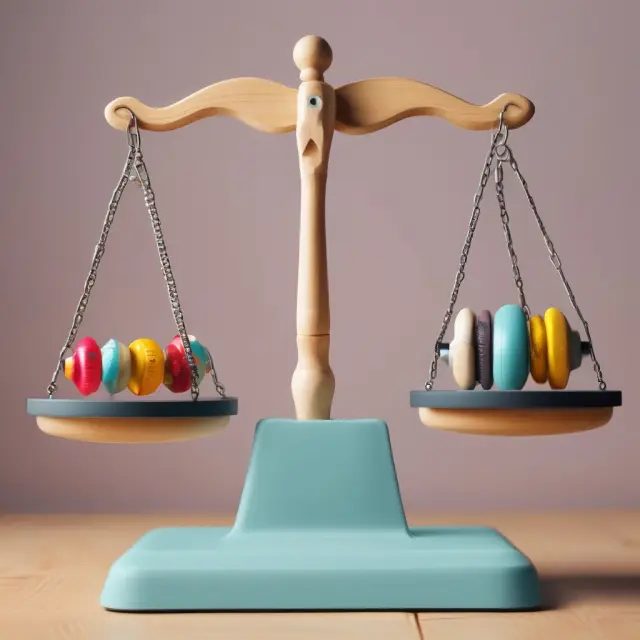 An image of a scale with weights symbolizing elastic goods and inelastic goods balanced against the consumer behavior pendulum