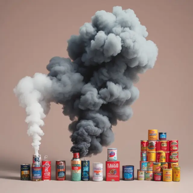 A visualization of consumer behavior and cross elasticity, depicting how smoke plumes represent the interchangeability of cigarette brands depending on price dynamics