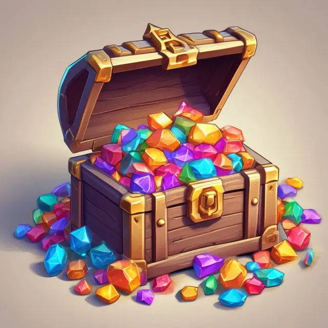 Email with bills as gems inside a chest, symbolizing secure delivery and stored payment data, along with autopay functionality