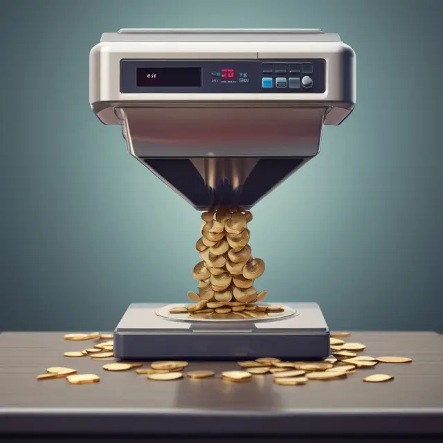 Image: Businesses embracing automated electronic billing for growth, with coins symbolizing savings falling into the system