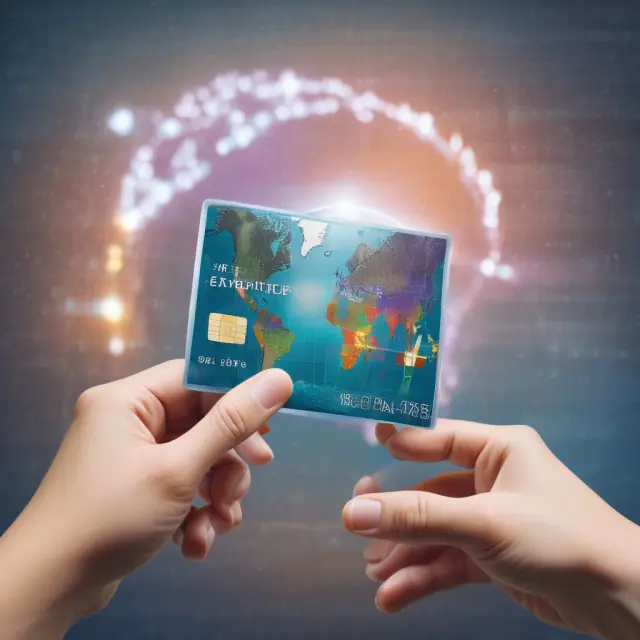An individual holding an ATM card in front of a digital globe represents the Electronic Fund Transfer Act