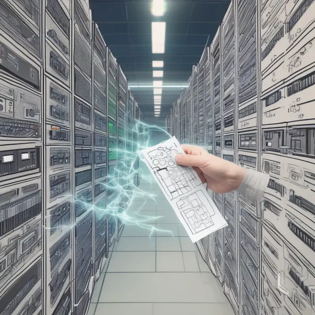 Digital hand writes e-check, banks exchange secure data through connected servers