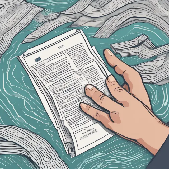 A digital hand releases an e-check into a flowing river representing data flow and secure transactions