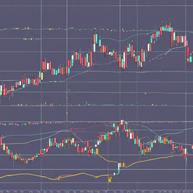 Exponential moving averages (EMA) of different lengths displayed as intertwined serpents, representing MACD and PPO strategies in trading