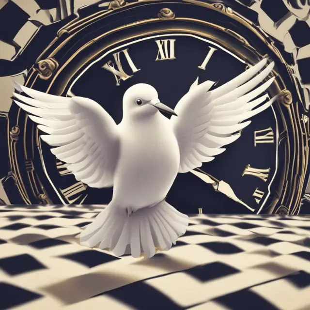 An email dove flying swiftly through the air surpassing a slow-moving snail mail and a check on a clock background.