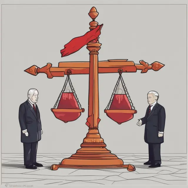 Two hands, one balancing a globe with diplomacy symbols, while the other imposes sanctions