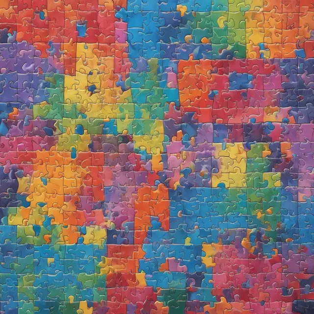 Vibrant mosaic puzzle depicting EMEA: Europe, Middle East, and Africa