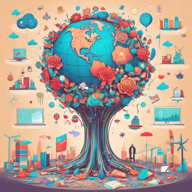 Image showcasing three giant sunflowers representing technology (IT), finance, and consumer discretionary sectors in bloom, symbolizing their dominance within the MSCI Emerging Markets Index.