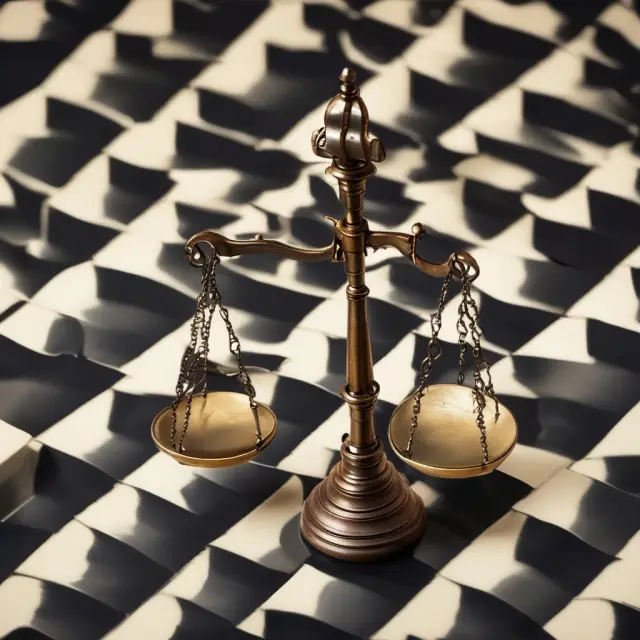 A set of scales with one side representing federal law, the other state and local regulations. The balance wavers between them, symbolizing the intricate relationship between eminent domain laws.