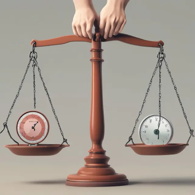 An image of a balanced scale with one hand representing the advantages and the other hand displaying the disadvantages of investing in E-mini futures