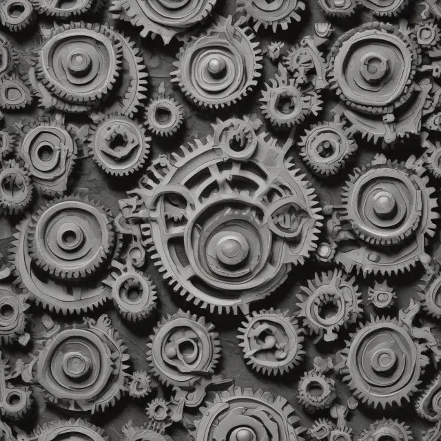 Image showing a large gear system with two gears labeled 