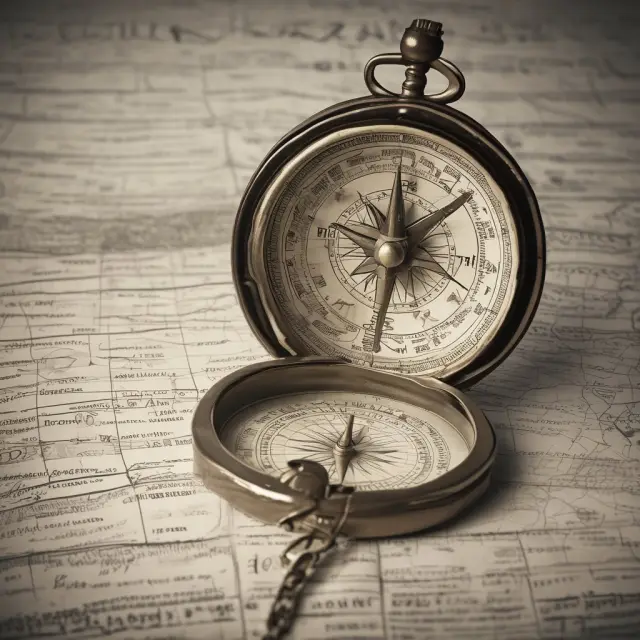 A lost compass on a sea of paperwork is guided back to its correct path by a wise hand holding an IRS logo