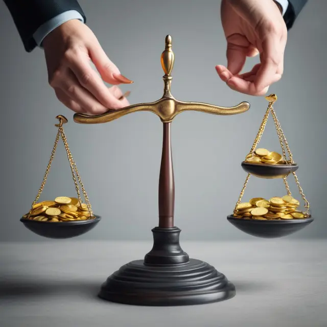 Balance scale representing employers