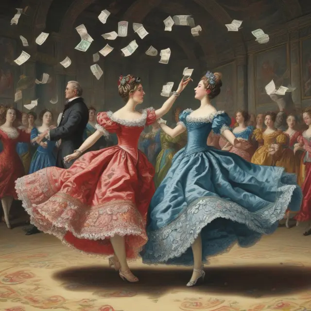 A lively dance of currency pairs within the European Monetary System (EMS), symbolizing the delicate balance during its initial years and adjustments to maintain exchange rate stability.