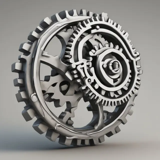 An image of two interlocking gears, representing the European Monetary System and its criticism for inflexibility during economic crises