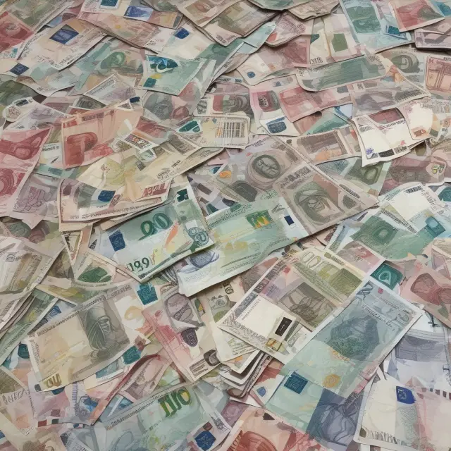 A colorful tapestry woven with various currencies, symbolizing the versatility and savings of Euro Medium Term Notes (EMTNs)
