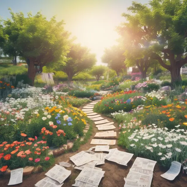 A vibrant image of a garden filled with different Euro Medium-Term Notes (EMTNs) representing various funding opportunities