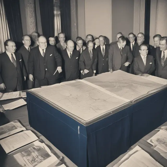 A time capsule bursting open, revealing intricately detailed blueprints symbolizing the Maastricht Treaty and the birth of the European Monetary Union.