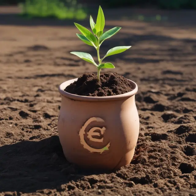 An euro symbol blooming with an ECB emerging from it