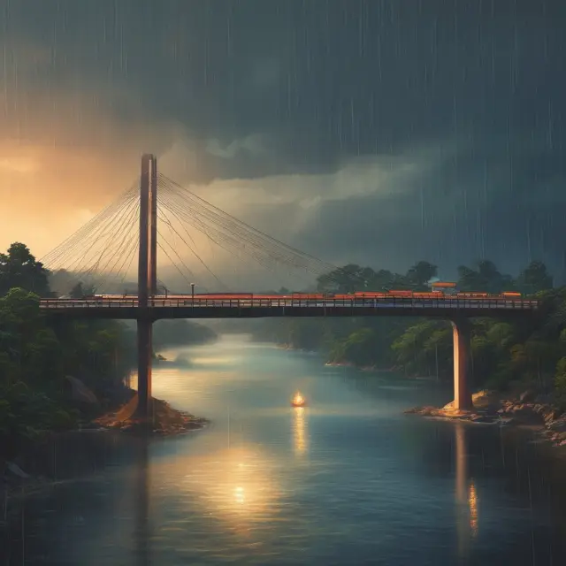 A bridge symbolizing diverse European economies joining the Eurozone, with converging rivers signifying adherence to economic conditions
