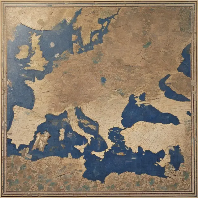 Visualizing the European Monetary Union with cracks appearing in Europe, symbolizing Greece