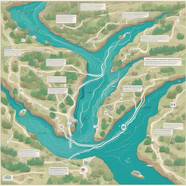 Interconnected rivers symbolizing endogenous variables influencing each other in an economic model