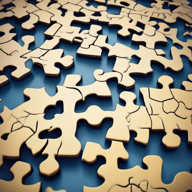 Puzzle pieces interconnecting to depict endogenous and exogenous factors in an economic system