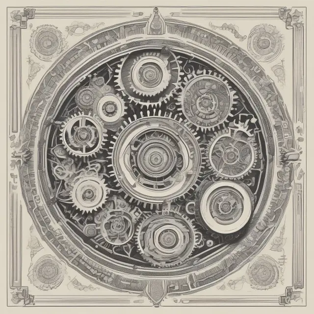 An assemblage of interconnecting gears symbolizing endogenous variables influencing and being influenced within an economic model