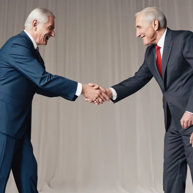 A powerful image of a handshake between a famous celebrity and a political figure, representing the impact of endorsements on influencing public opinion