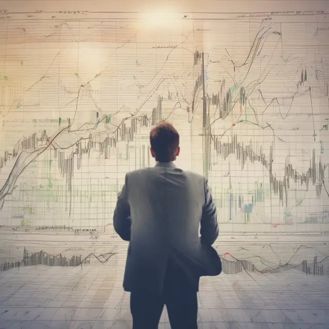 A person skillfully sailing through a vast ocean of energy market charts, illustrating the ERP