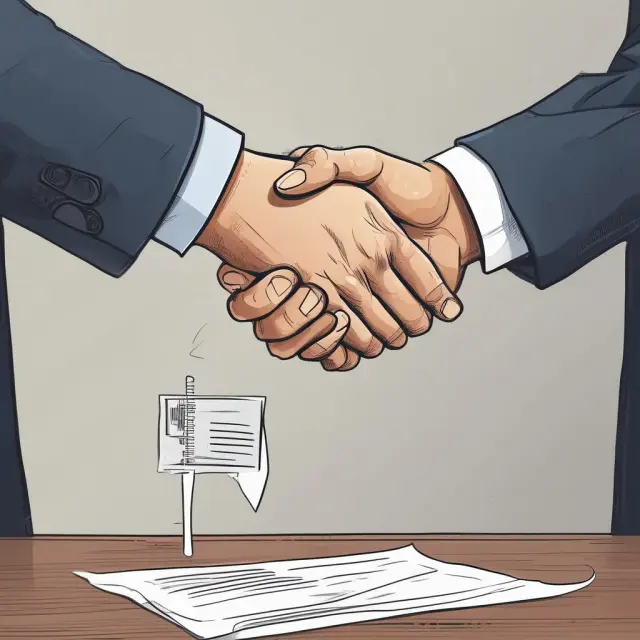 Handshake between client and service provider over an engagement letter representing clarity and legal binding