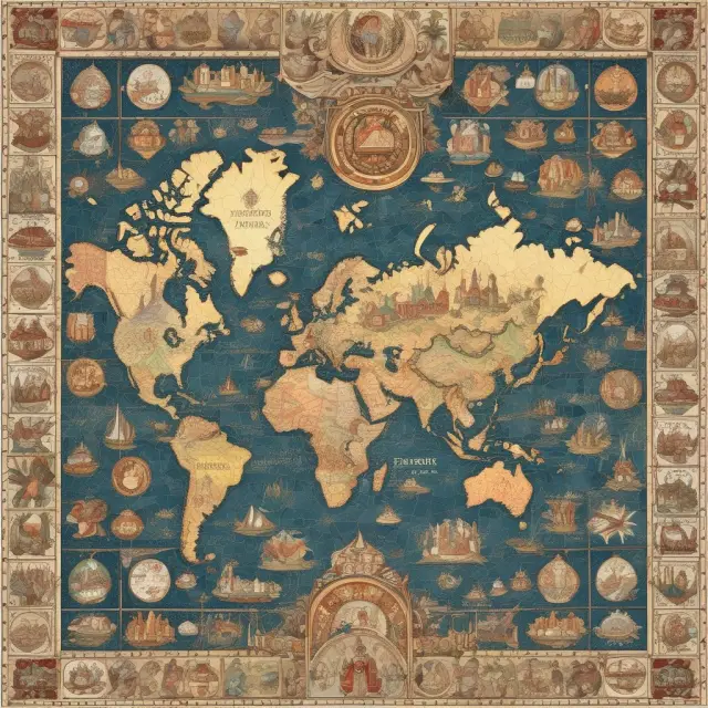 Mosaic depicting diverse cultural spending patterns challenging Engel