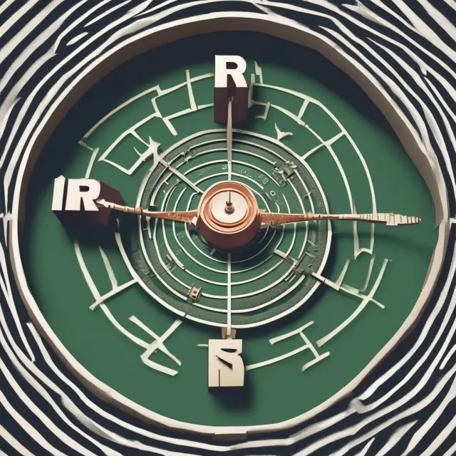 An enrolled agent, symbolized as a wise figure, protects clients amidst a complex financial maze using an IRS shield and adhering to ethical principles.