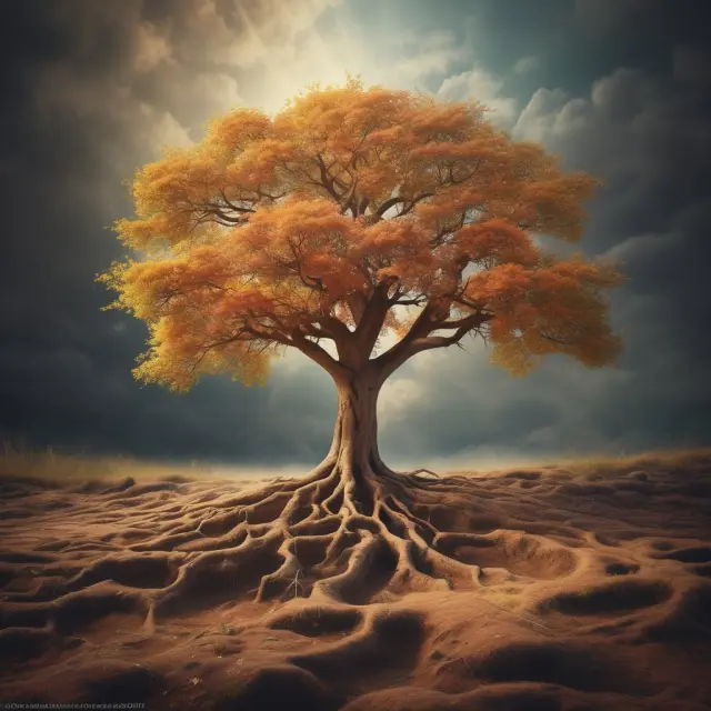 A tree symbolizing the enrolled agent journey with roots representing tradition, branches illustrating the examination process, and leaves embodying experience