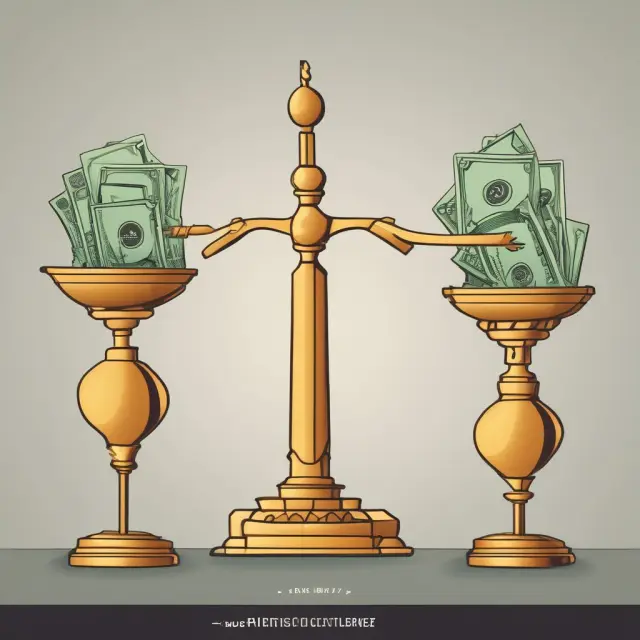 A golden scale balances Market Capitalization (MC) against Total Debt. Cash and cash equivalents maintain equilibrium.